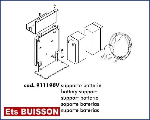 DEA LIVI 400 - Support batterie référence 911190V